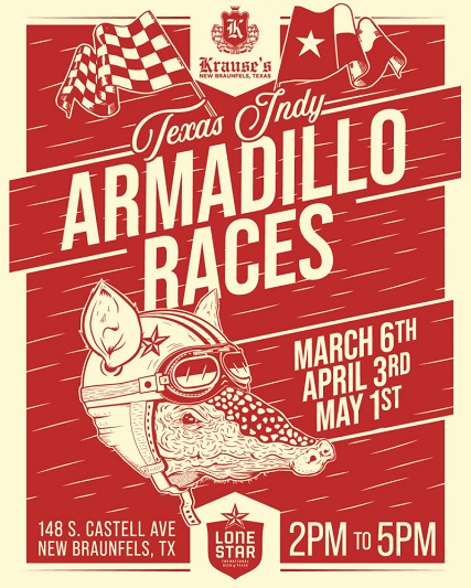 Armadillo Races - Krause's Cafe, New Braunfels Texas